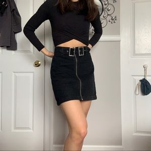 TOPSHOP black denim skirt